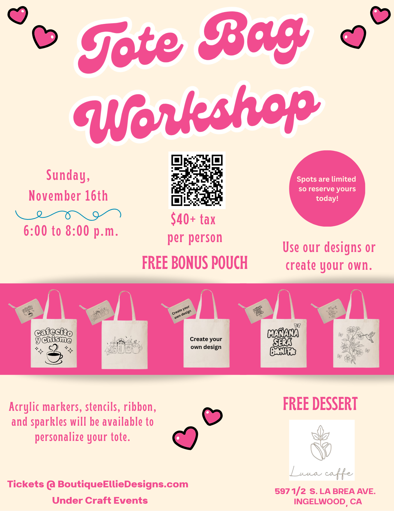 Tote Bag Workshop Ticket