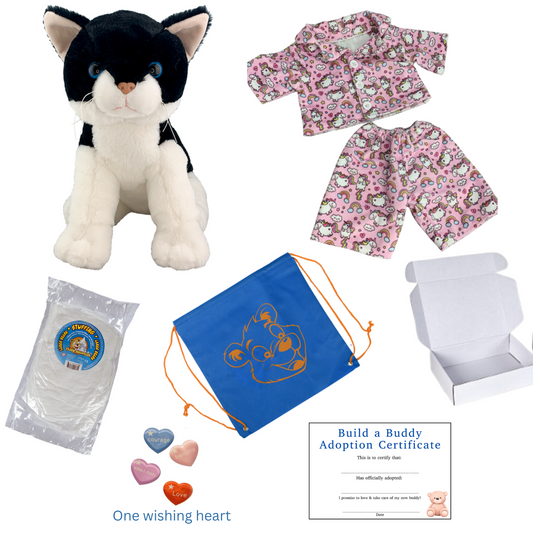 Unicorn PJ's with a Cat - Build a Buddy Kit