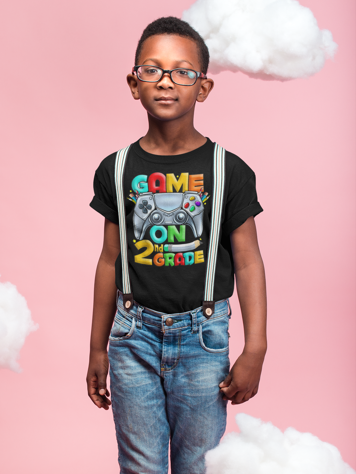 Game on 2nd Grade Black T-shirt