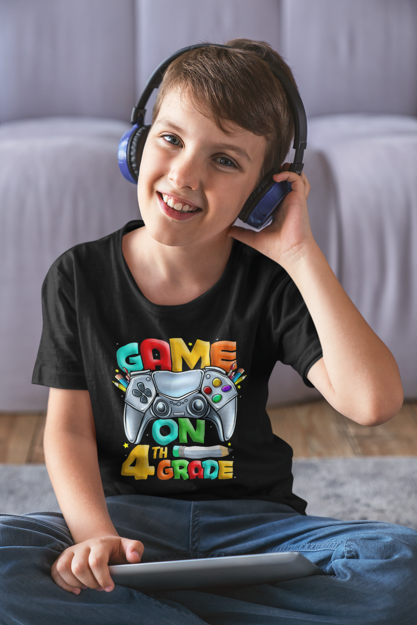 Game on 4th Grade Black T-shirt