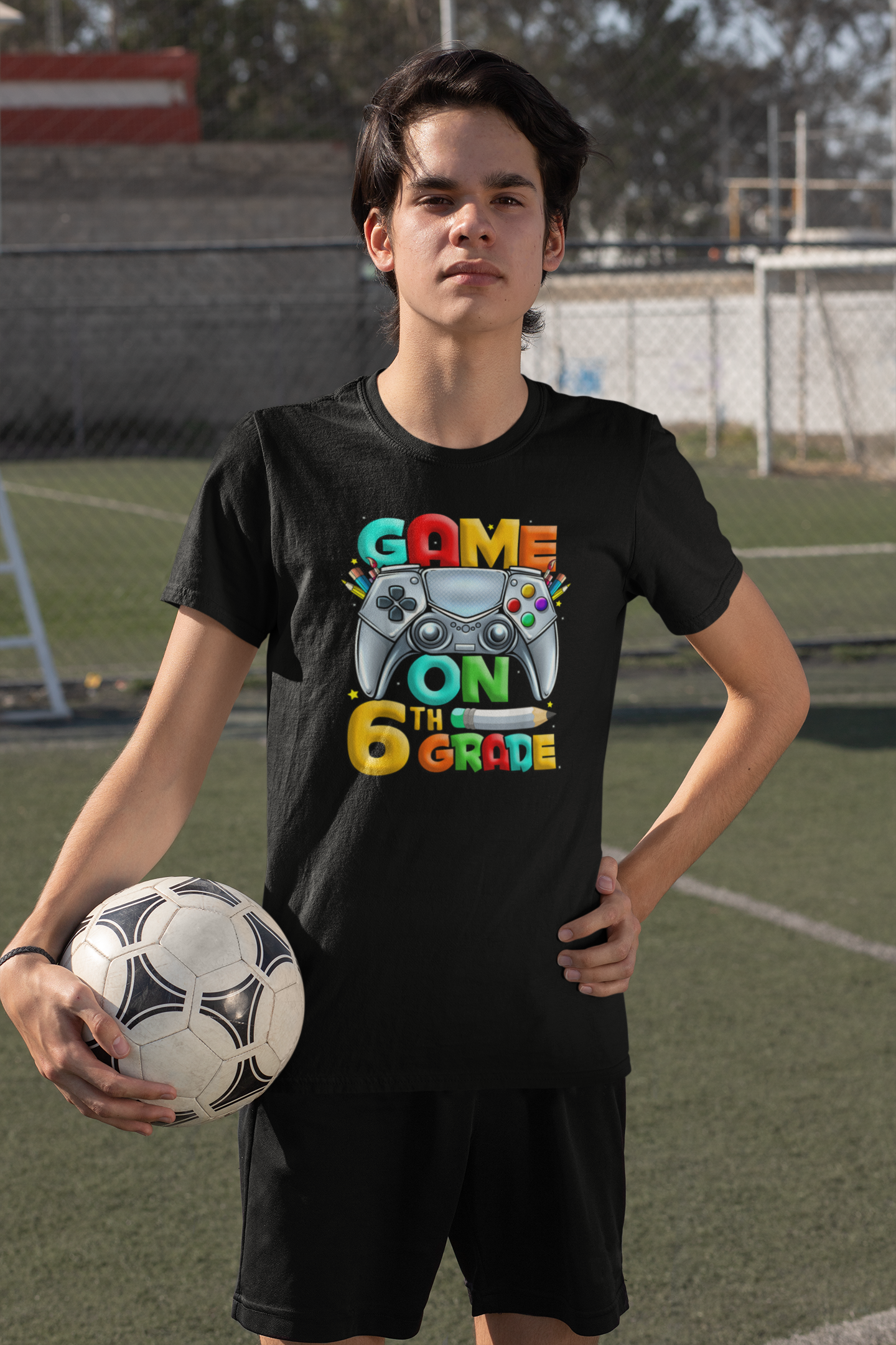 Game on 6th Grade Black T-shirt