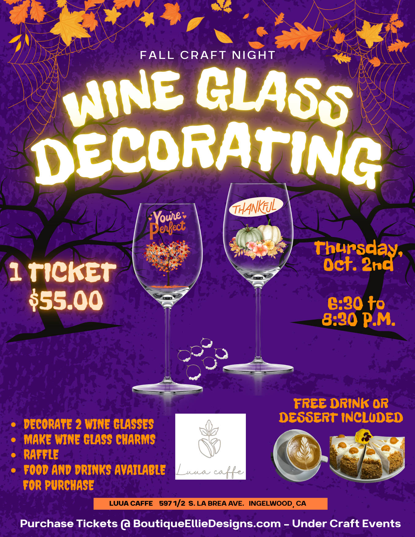 1 Ticket for Wine Glass Decorating