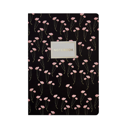 Black and Pink Poppies Notebook