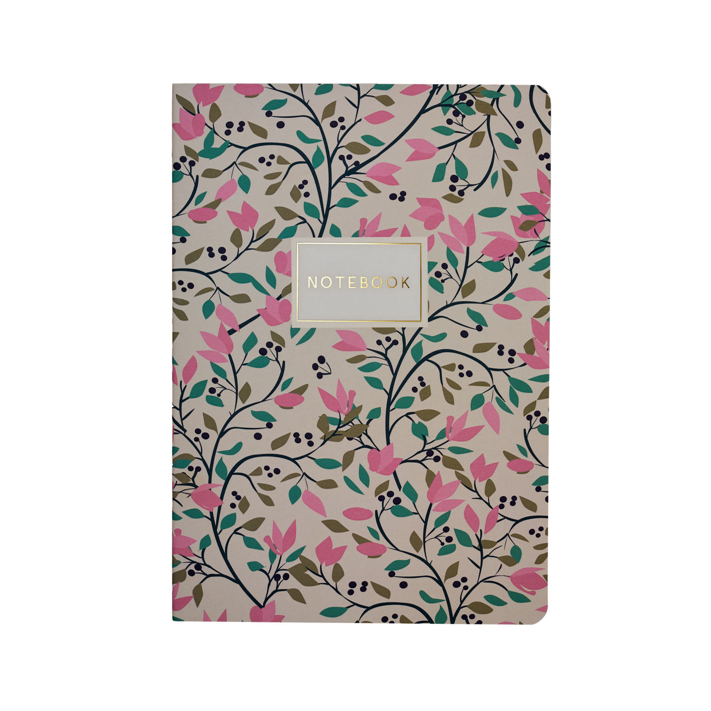 Cream and Pink Flowers Notebook