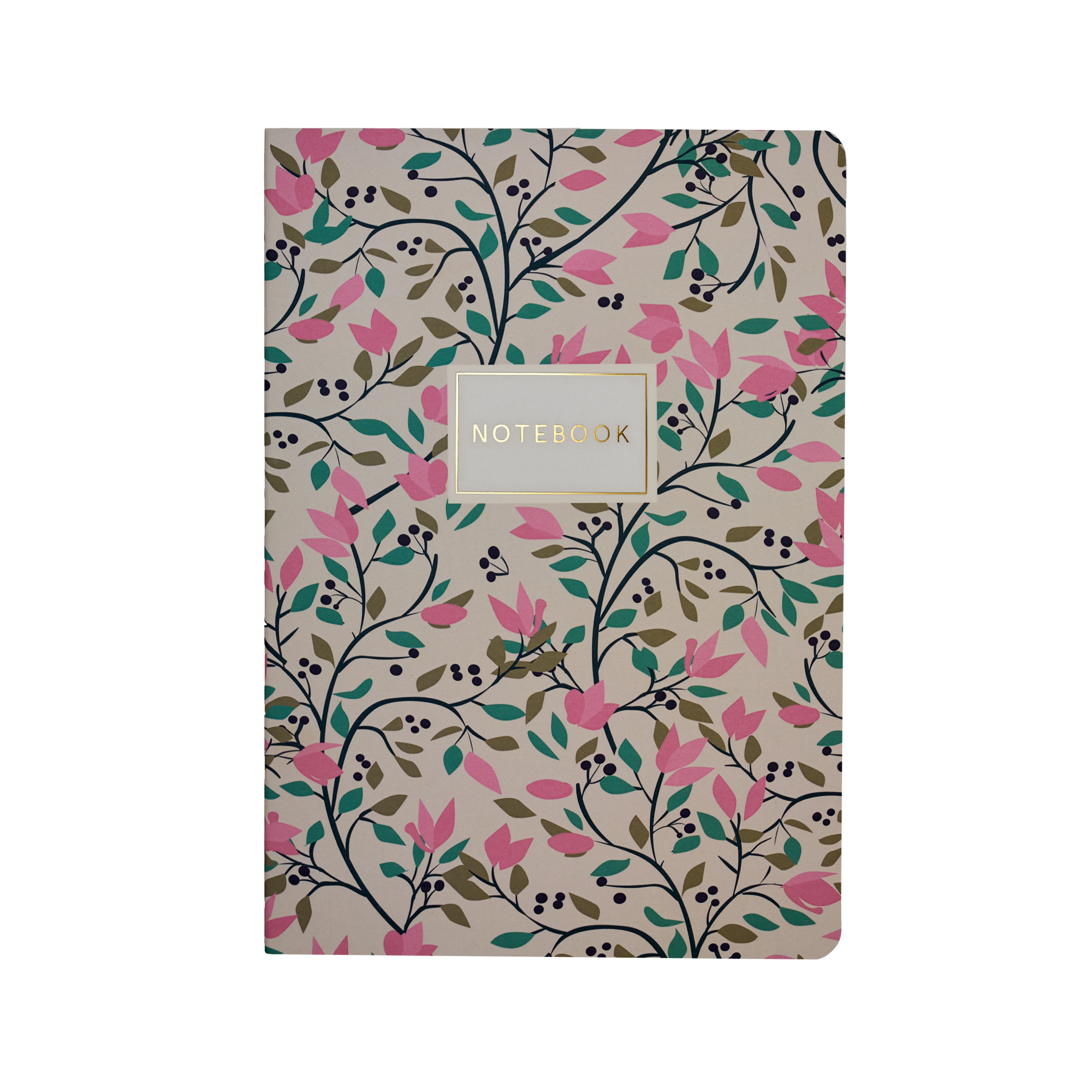 Cream and Pink Flowers Notebook
