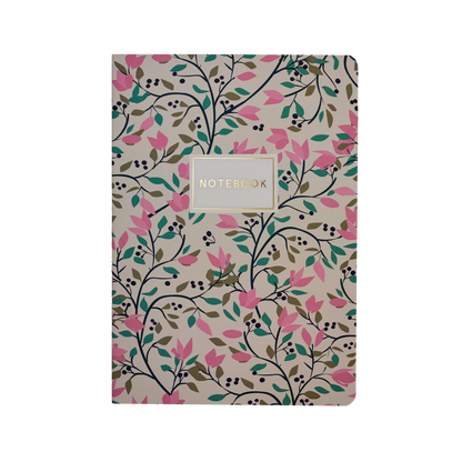 Cream and Pink Flowers Notebook