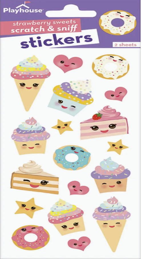 Strawberry Sweets Scratch &amp; Sniff Stickers