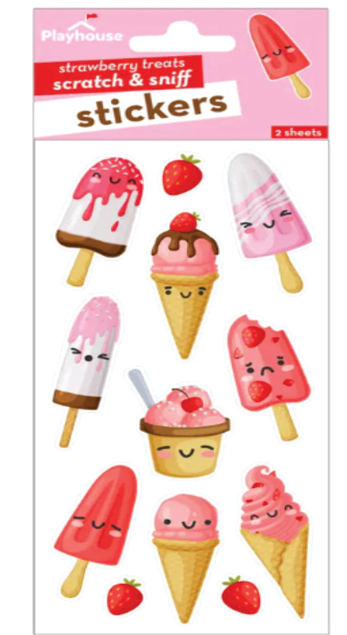 Strawberry Ice Cream Scratch And Sniff Stickers